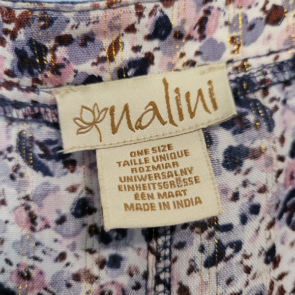 Nalini Bell Sleeve Open Front Floral Print Cardigan Multicolor One Size - Picture 3 of 10